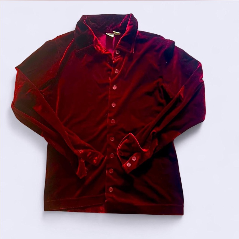 Vintage Gap crushed velvet long sleeve shirt.